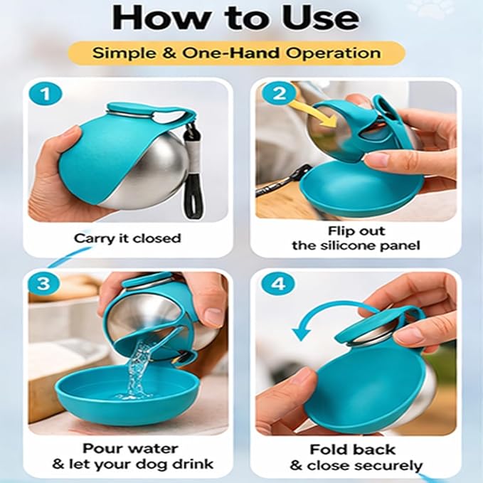 PawHydrate™ 2-in-1 Travel Dog Water Bottle